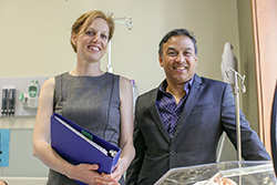 Post-doc Daphne McRae and Nazeem Muhajarine recently published a new study in the BMJ Open that introduces new evidence to the benefits of midwifery. Photo by the U of S (via Twitter) Post-doc Daphne McRae and Nazeem Muhajarine recently published a new study in the BMJ Open that introduces new evidence to the benefits of midwifery. Photo by the U of S (via Twitter)